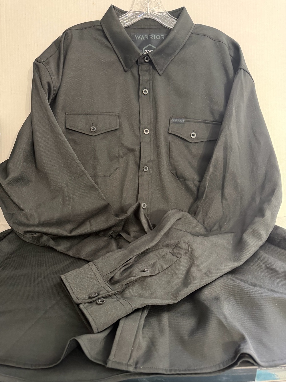 Warrior Men’s Black Button-Up Shirt